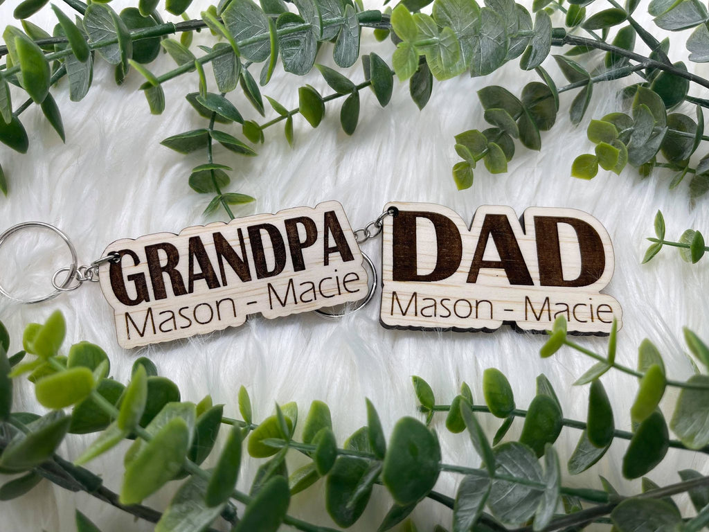 Custom Dad Wooden Keychains